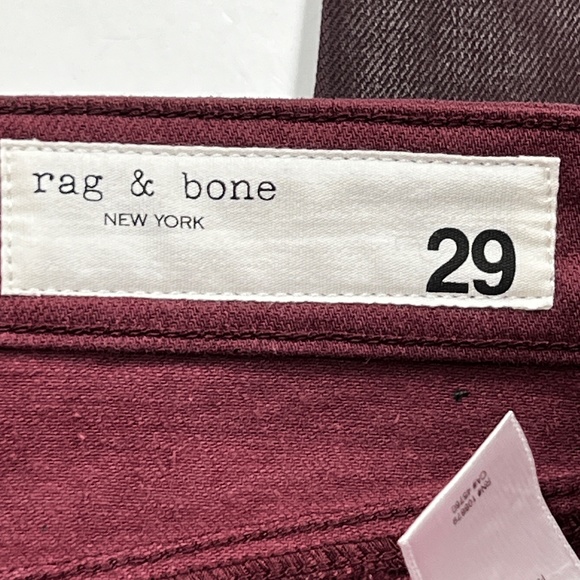 Rag & Bone Womens Nina High Rise Coated Plum Skinny Jeans 29 New NWT $255 Purple - Picture 4 of 11